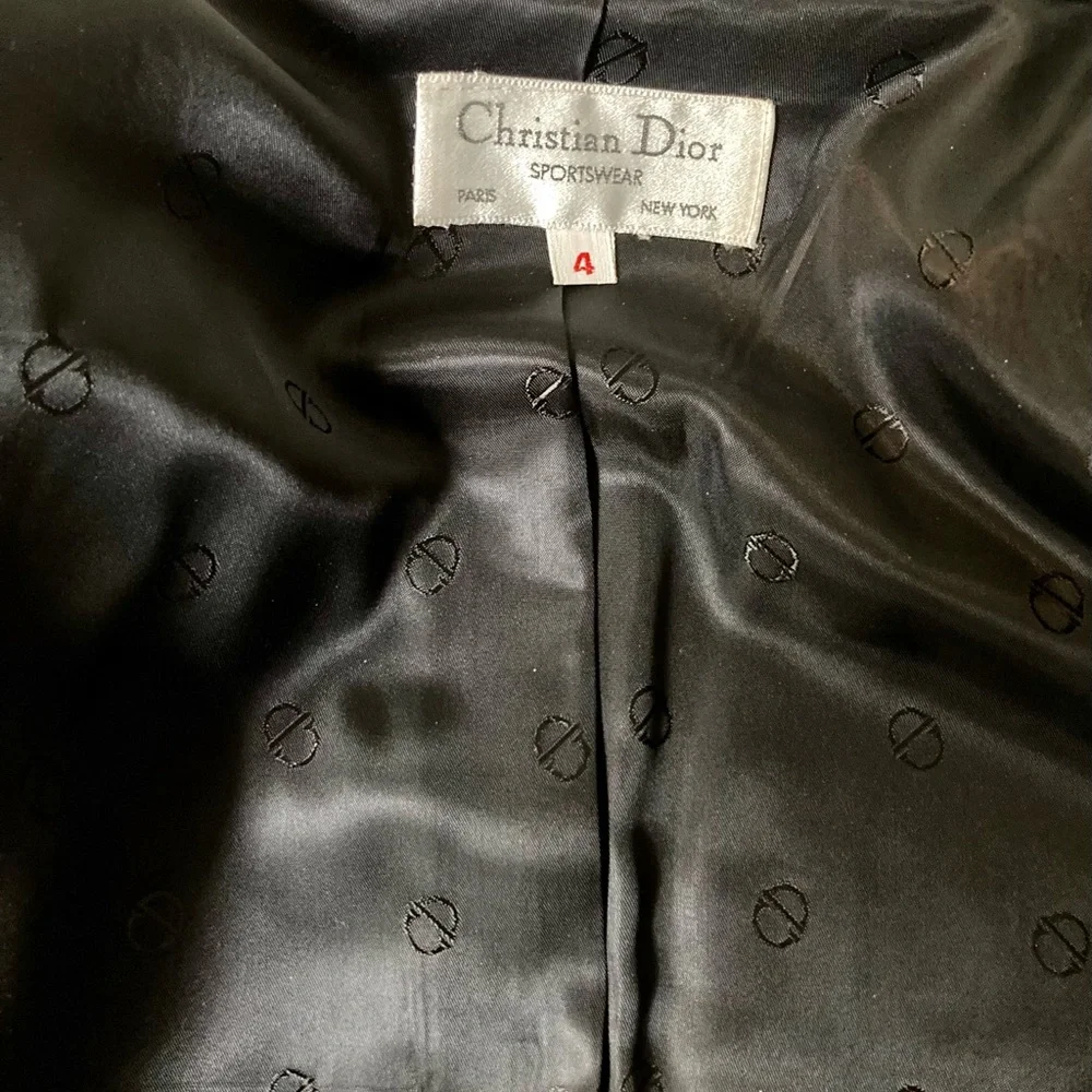 Vintage Christian Dior Tuxedo style Jacket and Skirt 100% Wool